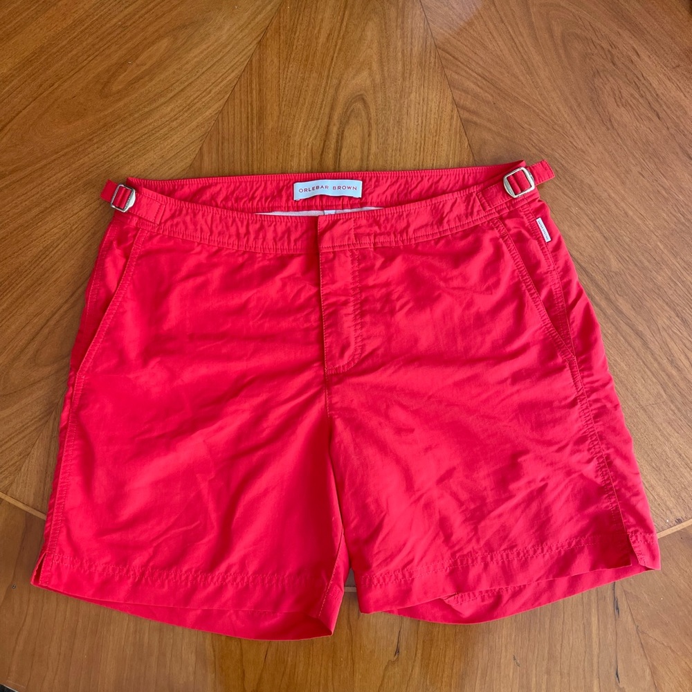 Orlebar Brown OB Classic Bulldog Red Mens Swim Trunks Size 32